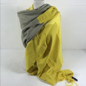 Gap Yellow Grey Cozy Wrap Scarf